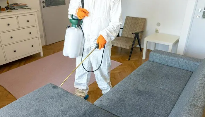 Pest control inspection being conducted in a high-rise Sydney CBD apartment building